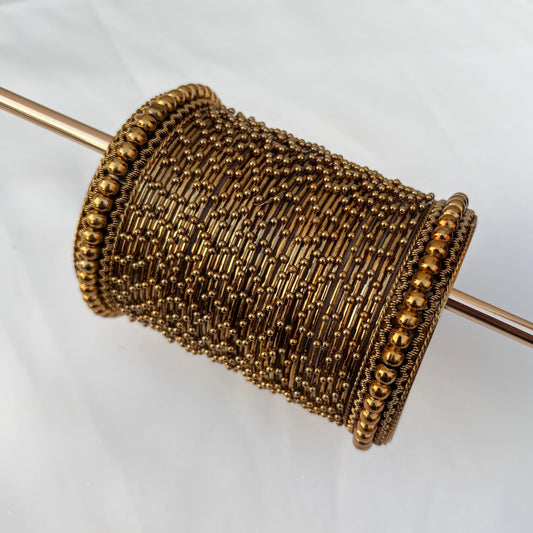 Dastaan Antique Bangles Set -Antique Golden