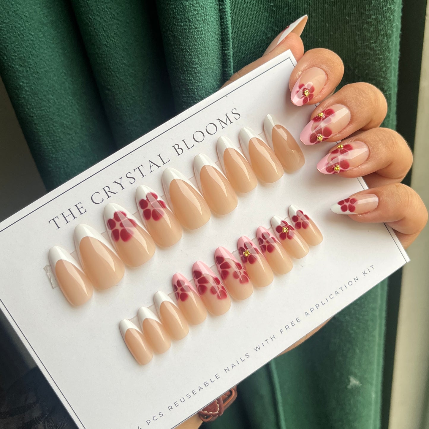 Nails-1472-Almond nails- Free 24pc Sticker Sheet included