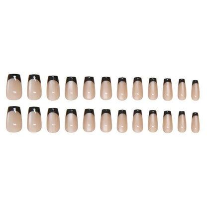 Nails-087-Cateye French Nails- Free 24 -pc Sticker Sheet  included
