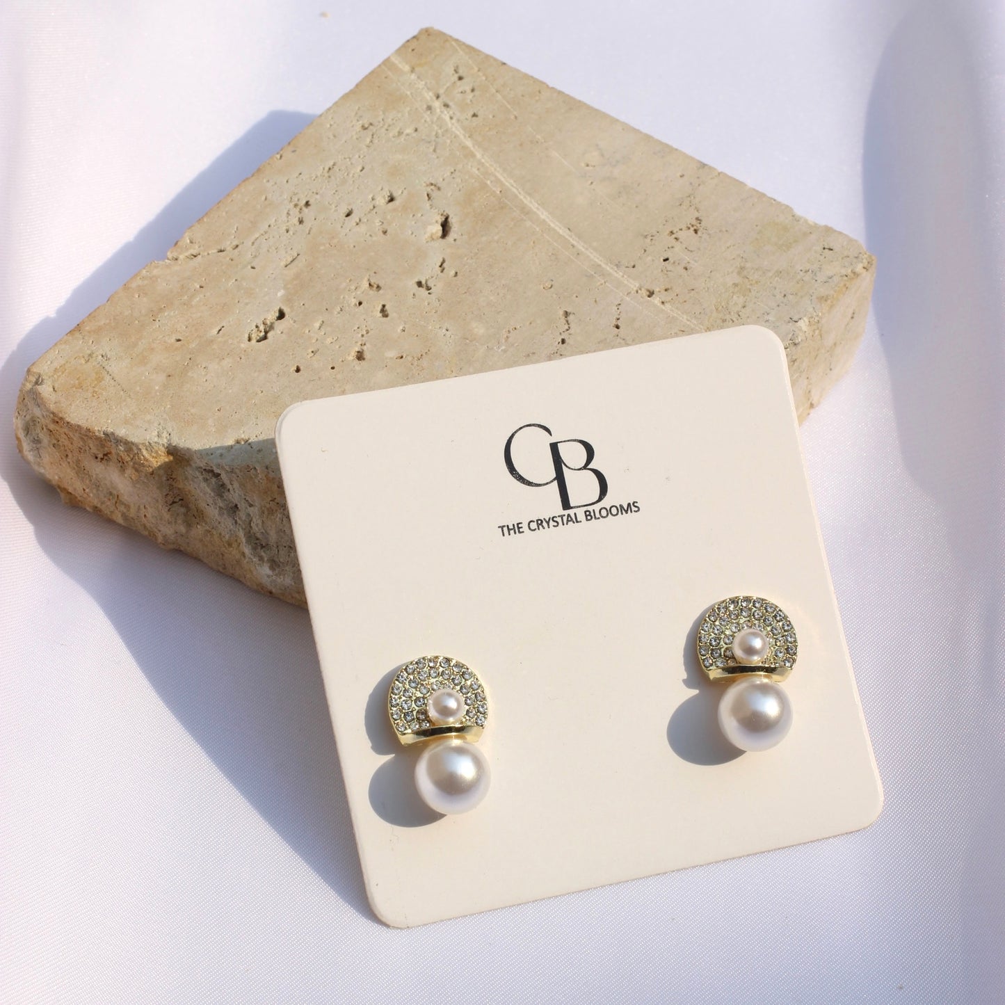 JEarrings diamante crystals with pearl studs -16