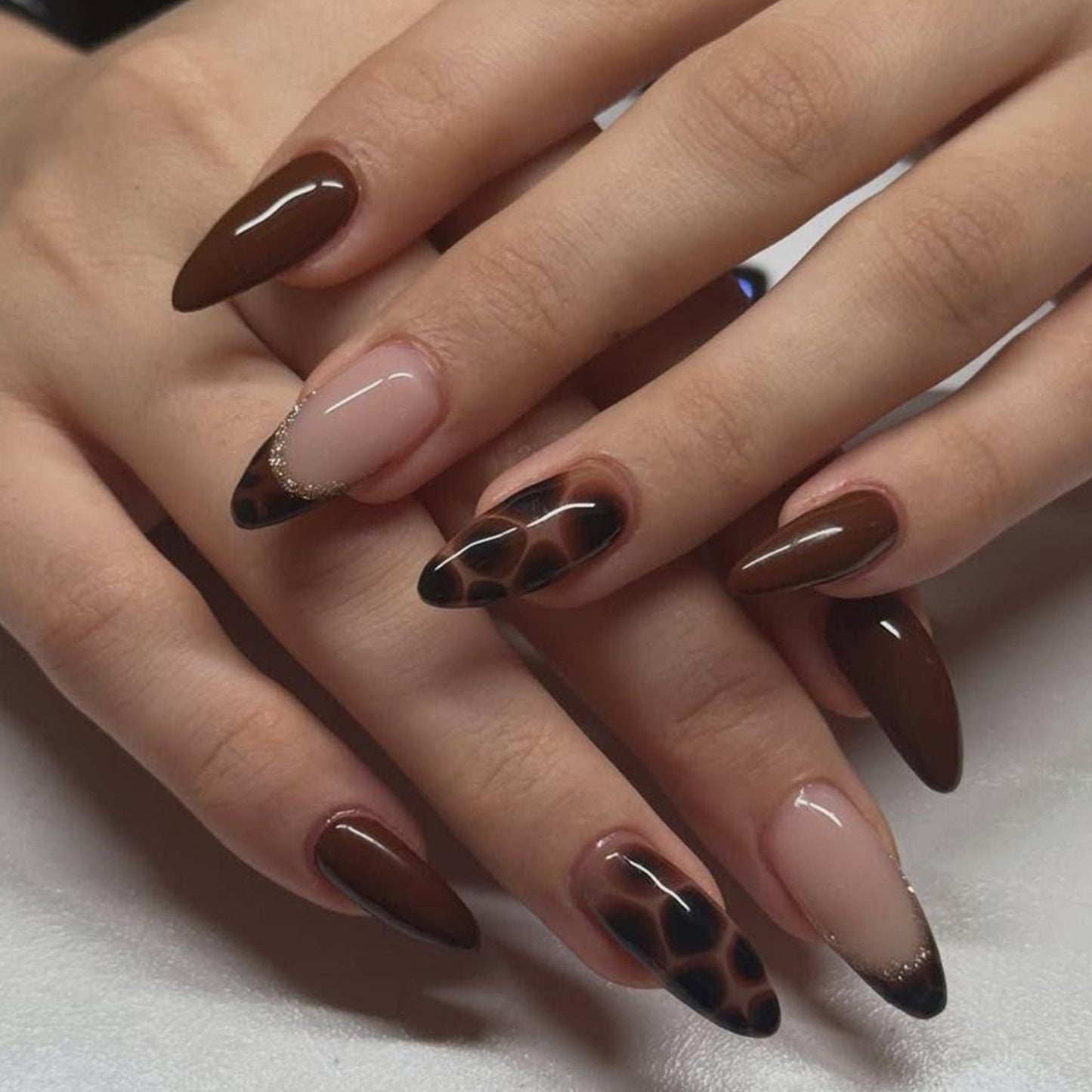 Nails-4545J-Almond nails- Free 24pc Sticker Sheet included