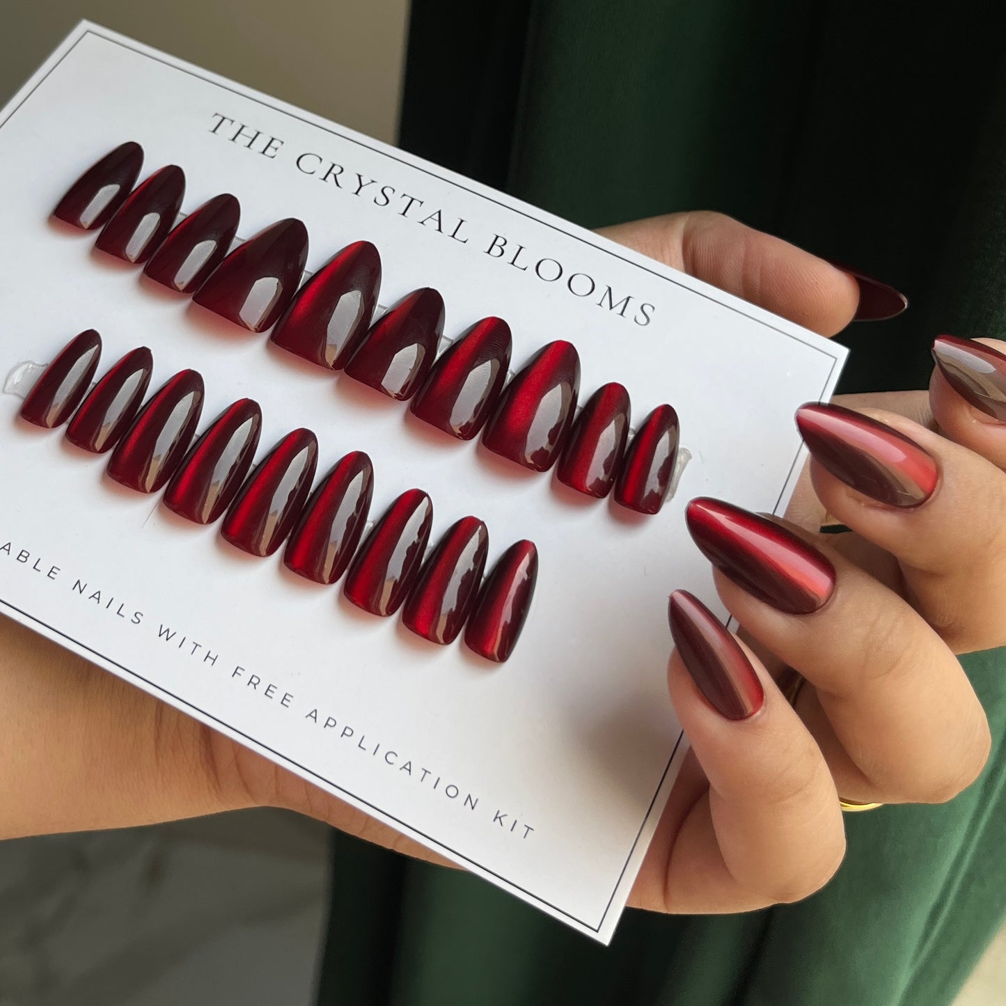 Cat eye handmade Nails -07- Free 24 pc Sticker Sheet  included-n