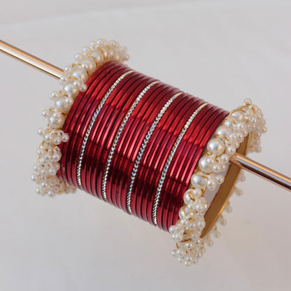 Mila Bangle Set-Red