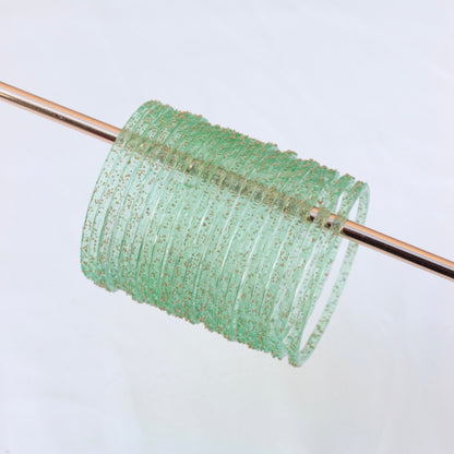 Rains- Viral Handmade Glass Bangles-Light Green (#39)