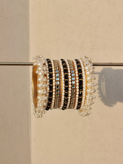 Celeste Pearlé Bangle Set-2-Black