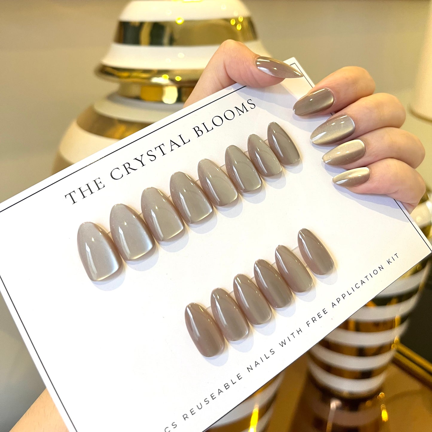 [PREMIUM] Handmade Cat-eye Reflective Nails-800- Free 24 pc Sticker Sheet  included-n