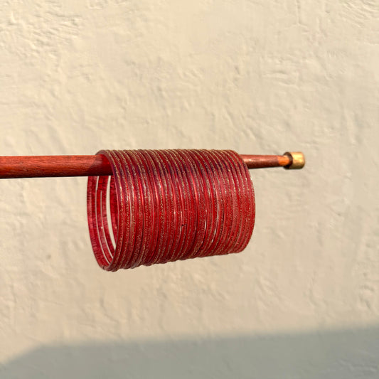 Drops- Viral Handmade Glass Bangles-red #01