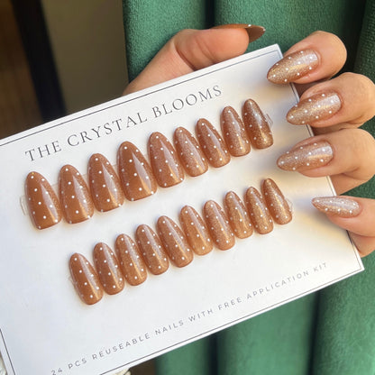 Handmade Cat-eye Reflective Nails-885- Free 24 pc Sticker Sheet  included