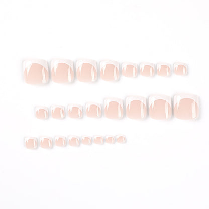 Nails-2208-Toe French nails- Free 4 pc nail kit included