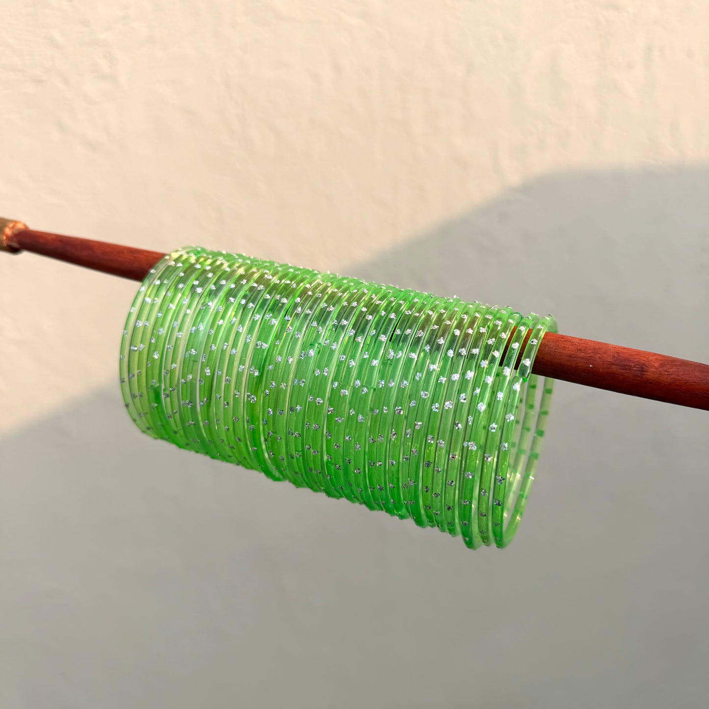 Aiyna- Viral Handmade Glass Bangles-green #11