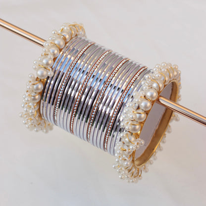 Mila Bangle Set-Silver