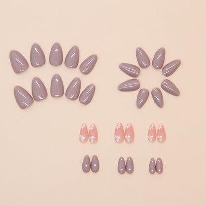 Nails-1773-Medium Length Almond nails- Free 4 pc nail kit included