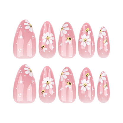 Nails-3287-Almond nails- Free 24pc Sticker Sheet included