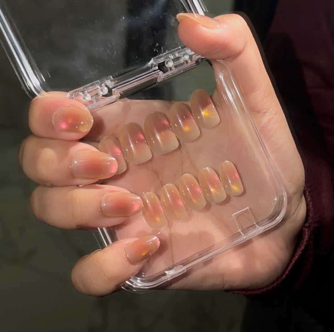 [PREMIUM] Handmade Cat-eye Reflective Nails-873- Free 24 pc Sticker Sheet  included