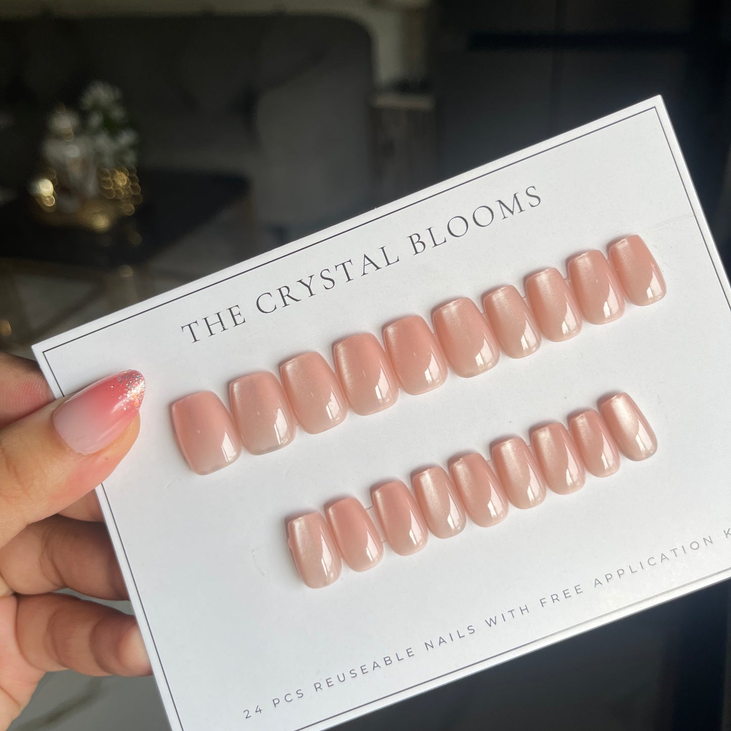 Cat eye handmade Nails -001- Free 24 pc Sticker Sheet included-n