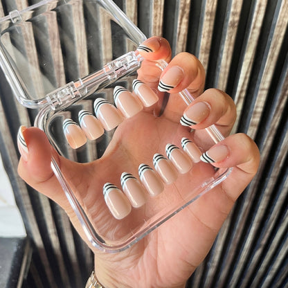 Nails-107- Lined French nails