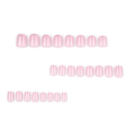Nails-393- Square French nails- Free 24 -pc Sticker Sheet  included