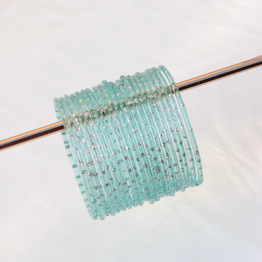 Aiyna- Viral Handmade Glass Bangles-Light Blue-5