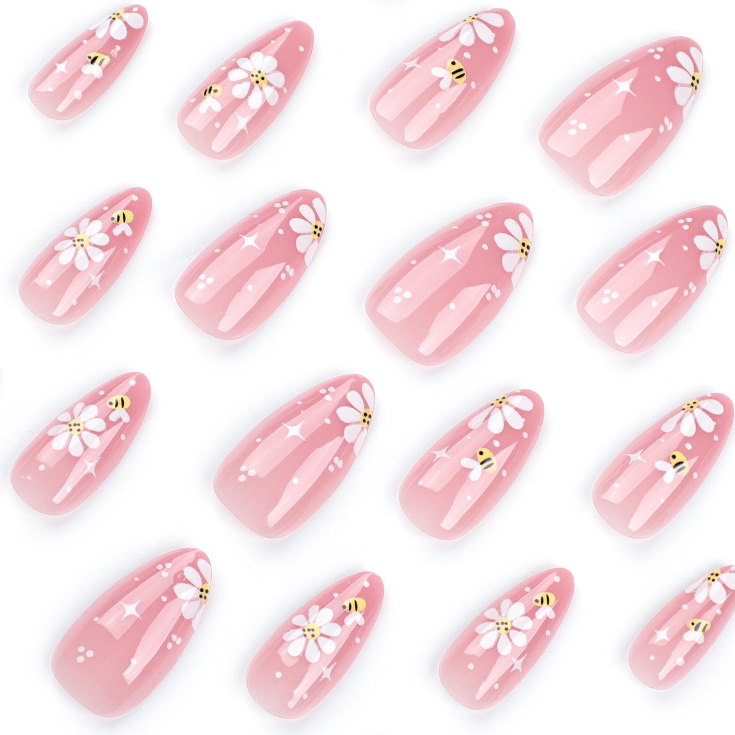 Nails-3287-Almond nails- Free 24pc Sticker Sheet included