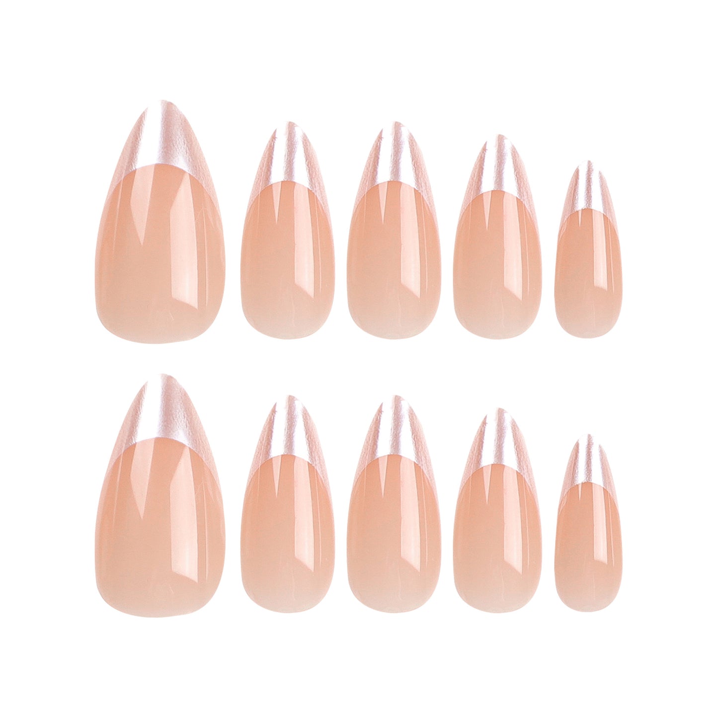 Reflective French Nails-2828- Free 24-pc Sticker Sheet  included