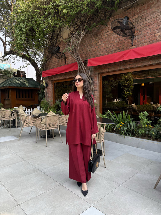 Maroon Muse - 2 pc Stitched