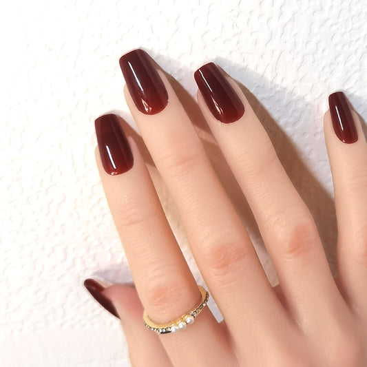 Nails-Mid length Square nails-105- Free 4-pc Nail-kit included