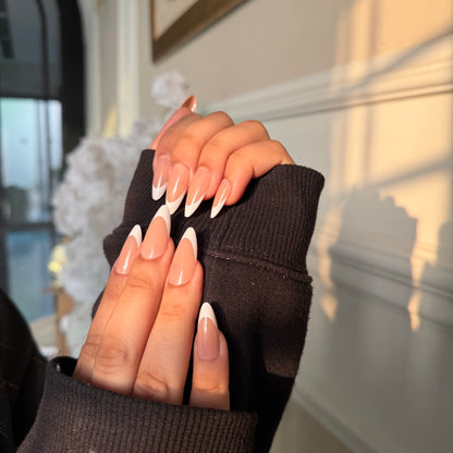 Nails-2064-Medium Length Almond nails- Free 24 pc Sticker Sheet included