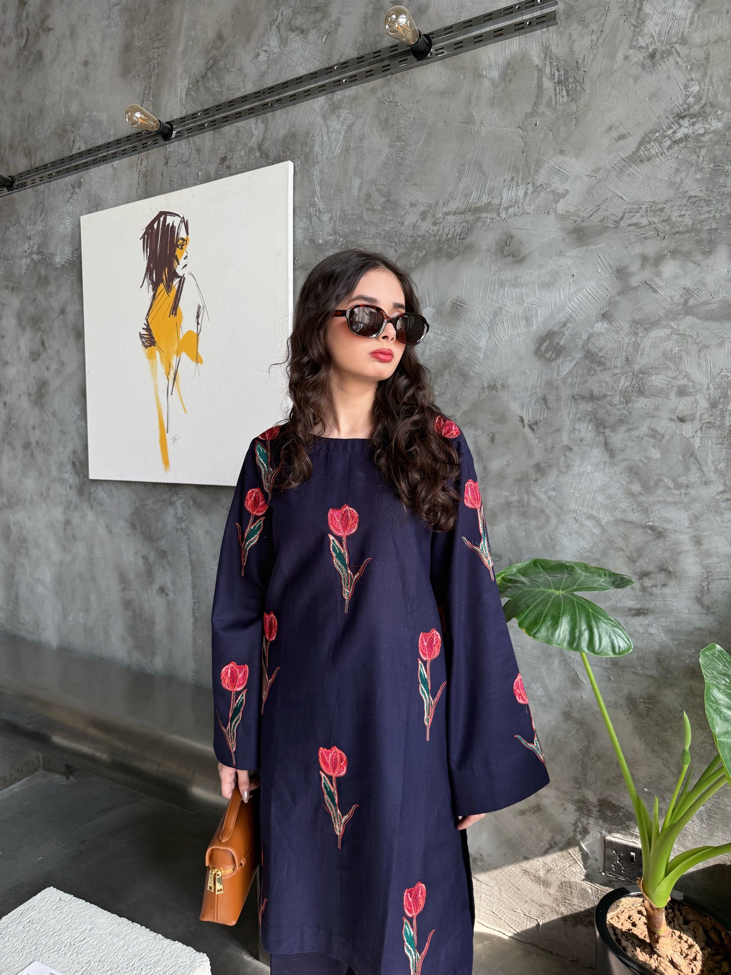 Crimson Tulip - 2 pc Stitched