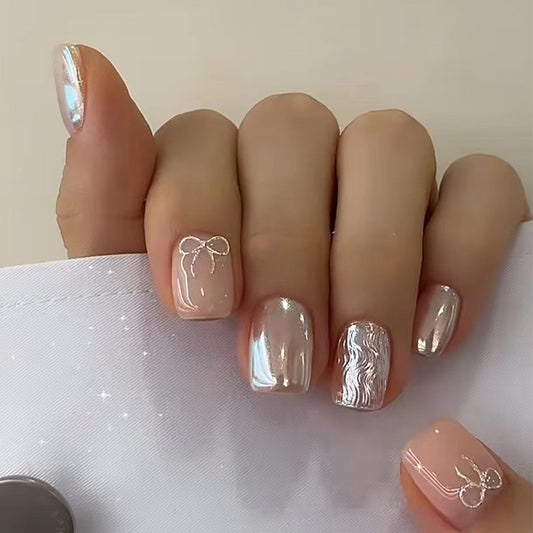 Shimmer Square Nails -1745- Free 4 pc nail kit included