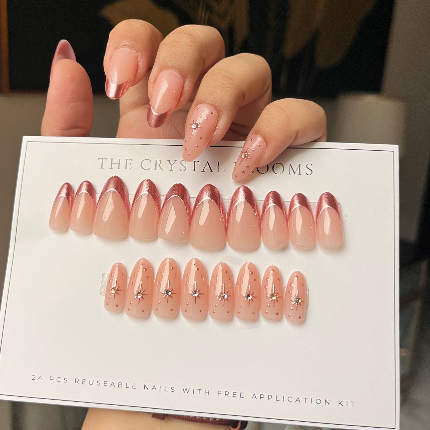 Nails-23402-Almond nails- Free 24pc Sticker Sheet included