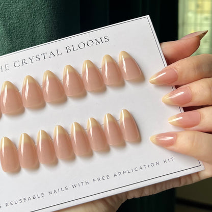 Nails-4321-Gradient OrN nails- Free 24pc Sticker Sheet included