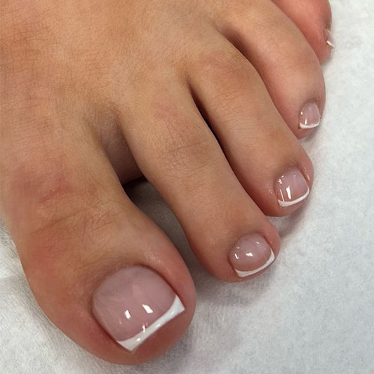 Toe French Nails -154- Free 24-pc Sticker Sheet included