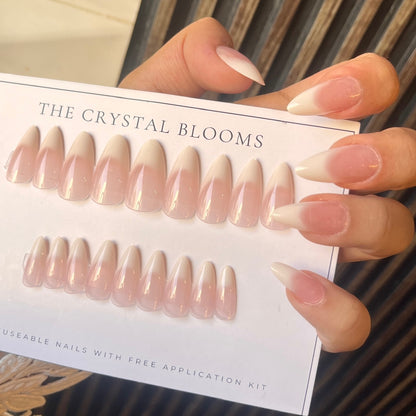 Hyper realistic viral Nails- Transparent shows your own nail beneath  -263-Almond nails- Free 24pc Sticker Sheet included