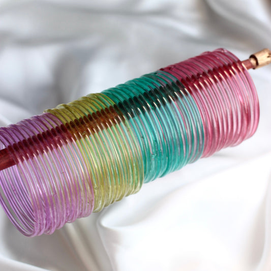 (Choose colour) Jelly Thick Glass Bangles-3 mm thickness