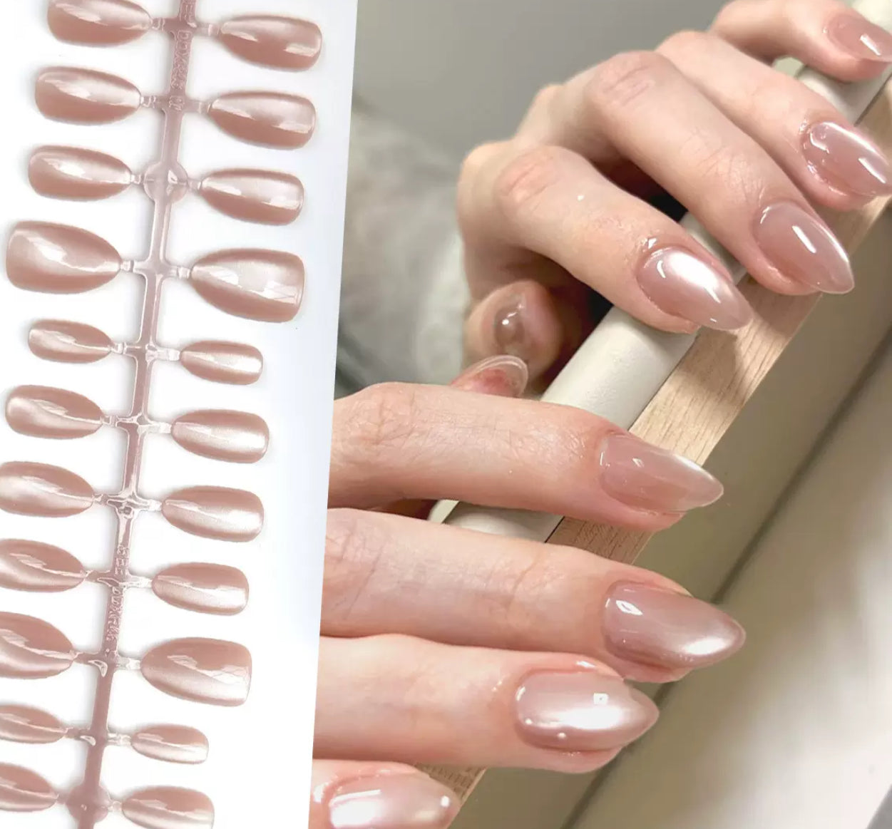 [PREMIUM] Handmade Cat-Eye Nails-759- Free 4 pc nail kit included