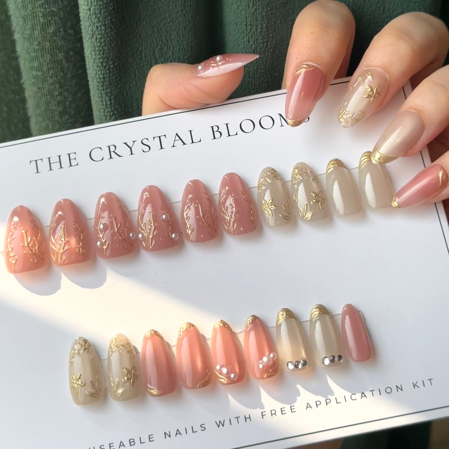 Premium Handmade 3D Nails-(30 nails) 1385MZ- Free 24pc Sticker Sheet included