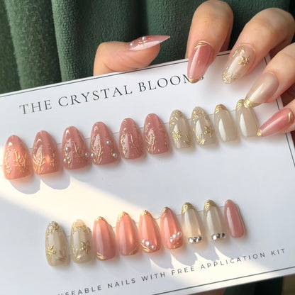 Premium Handmade 3D Nails-(30 nails) 1385MZ- Free 24pc Sticker Sheet included