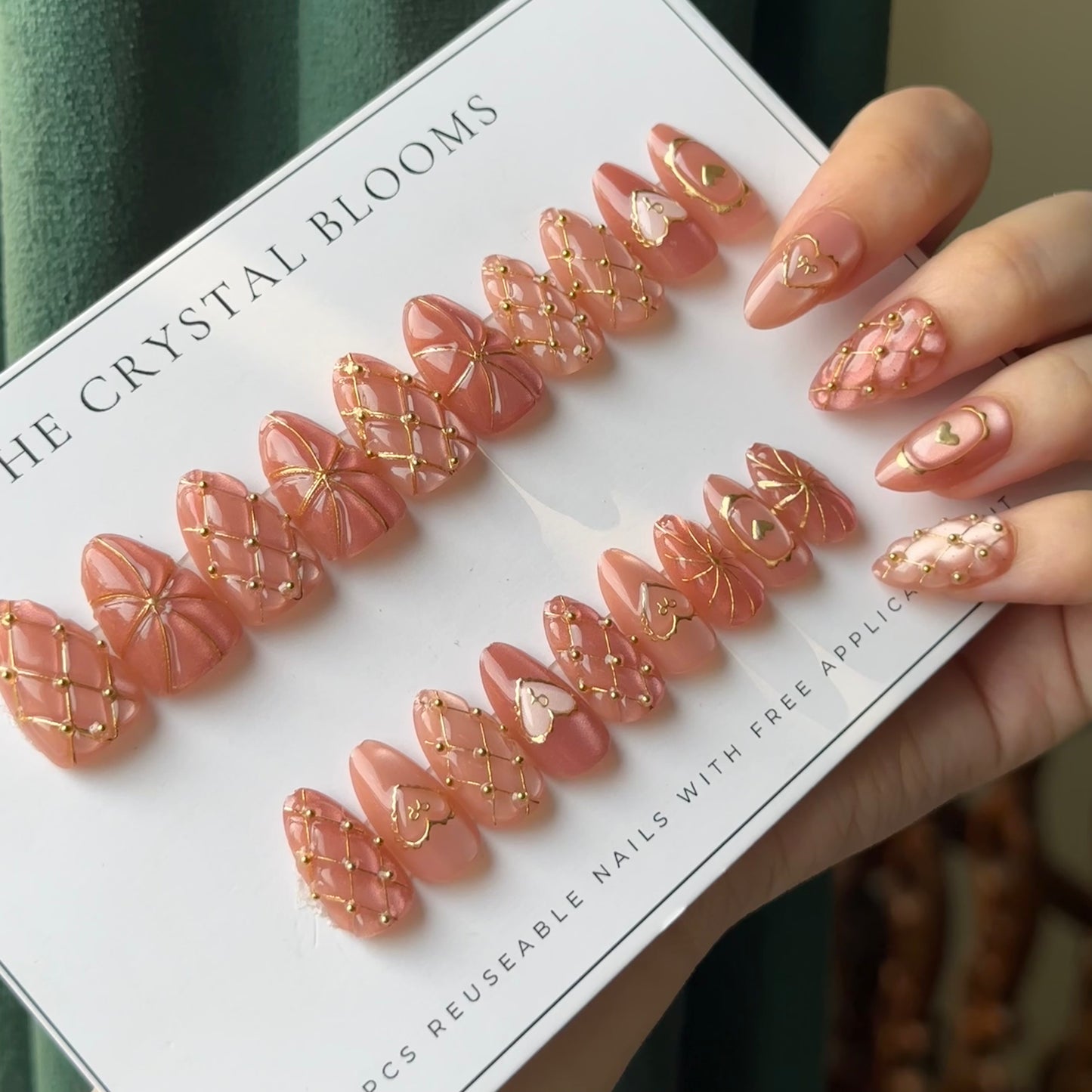 Premium Handmade 3D Nails-(30 nails) 07DJS- Free 24pc Sticker Sheet included