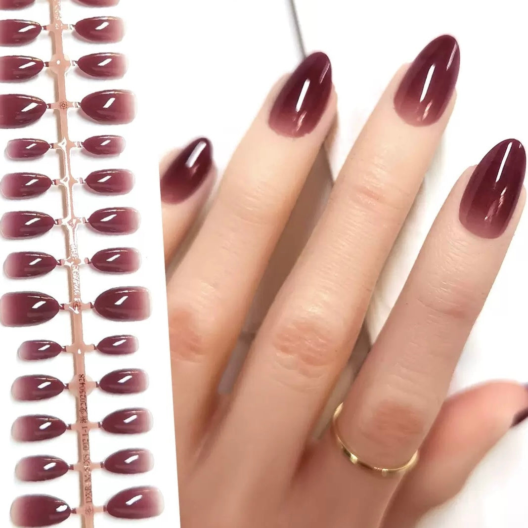 Plum Ombre Nails-880- Free 24 pc Sticker Sheet  included-n