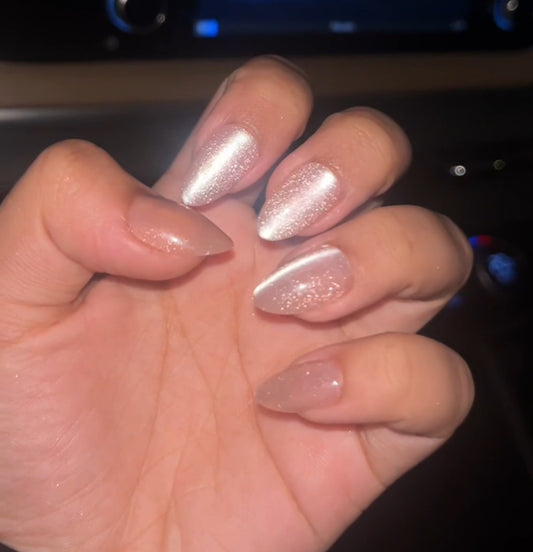 [PREMIUM] Handmade Cat-eye Shimmer Nails - 892- Free 24 pc Sticker Sheet included