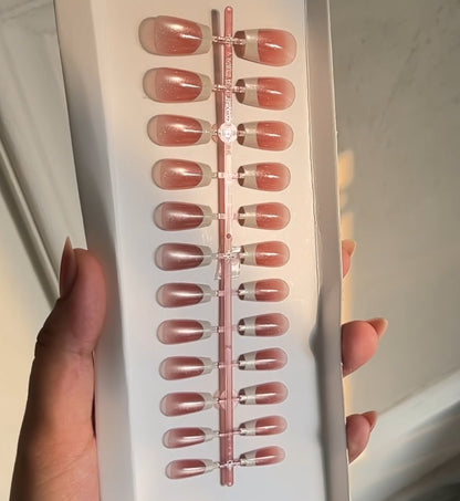 Cat-eye French Nails-171- Free 24-pc Sticker Sheet included