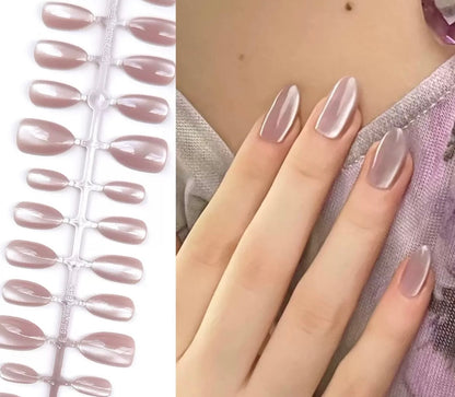 [PREMIUM] Handmade Cat-eye Reflective Nails-my04- Free 24 pc Sticker Sheet  included