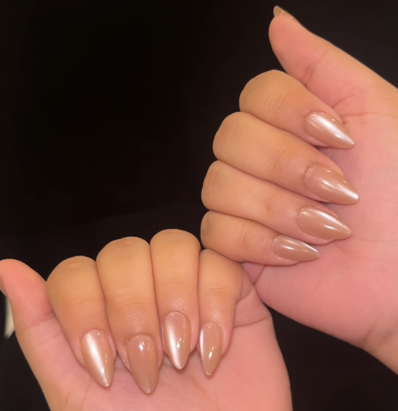 Cat-eye Nude Nails -2072- Free 24 -pc Sticker Sheet  included