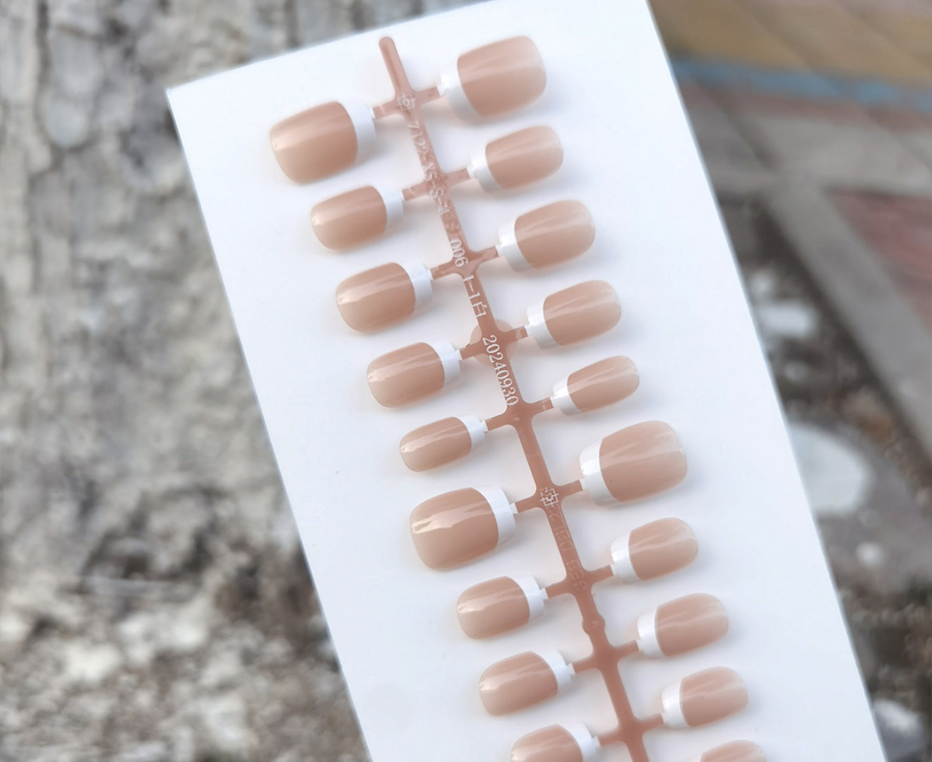 French Nails-125-Mid length Square nails- Free 4-pc Nail-kit included