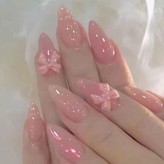Handmade cat-eye glitter Nails-8643D handmade Nails-3099- Free 4 pc nail kit included