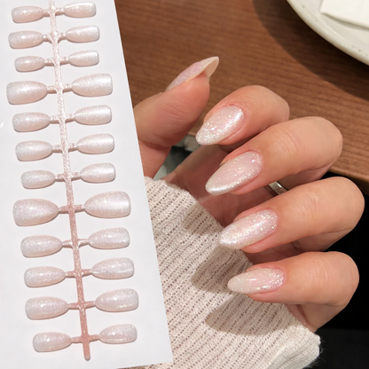 [PREMIUM] Handmade Cat-eye Shimmer Nails - 819- Free 24 pc Sticker Sheet included-n