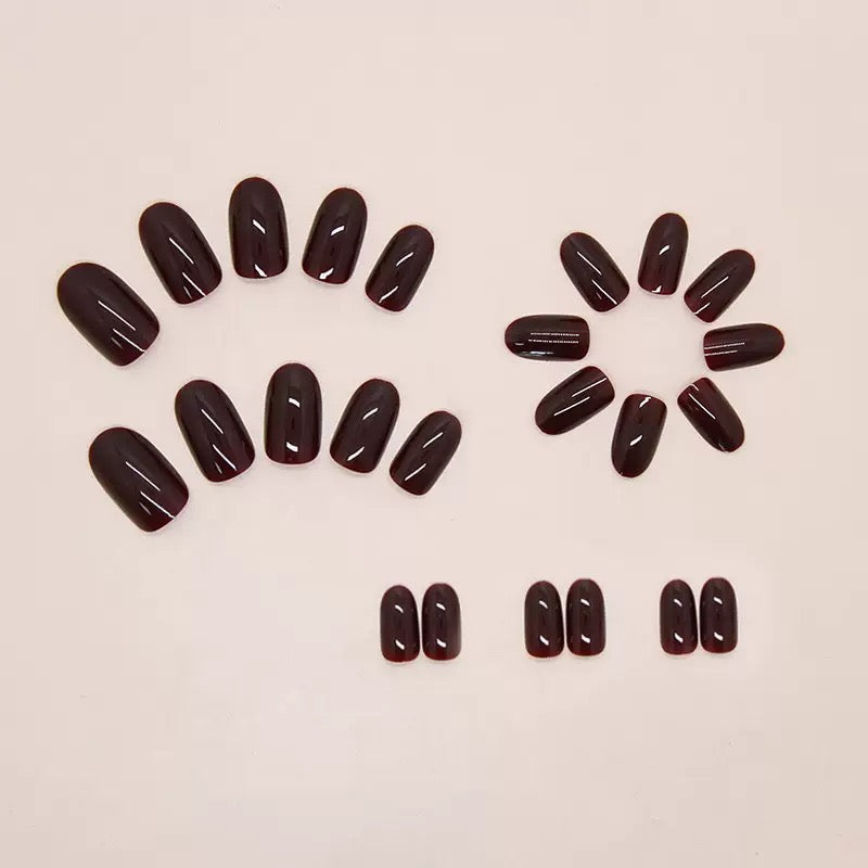 Nails-051- Round nails- Free 24 -pc Sticker Sheet  included