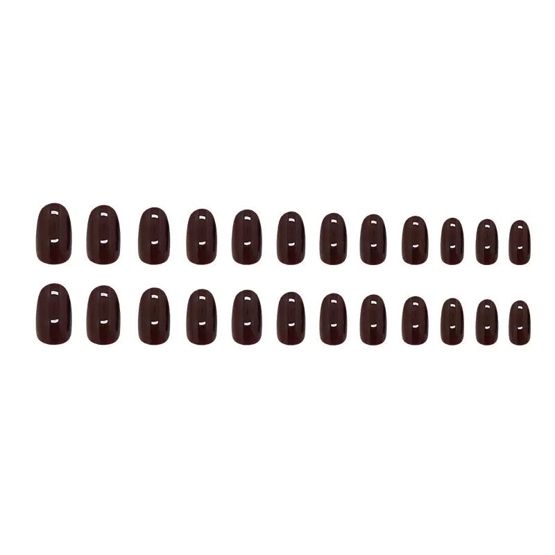 Nails-051- Round nails- Free 24 -pc Sticker Sheet  included