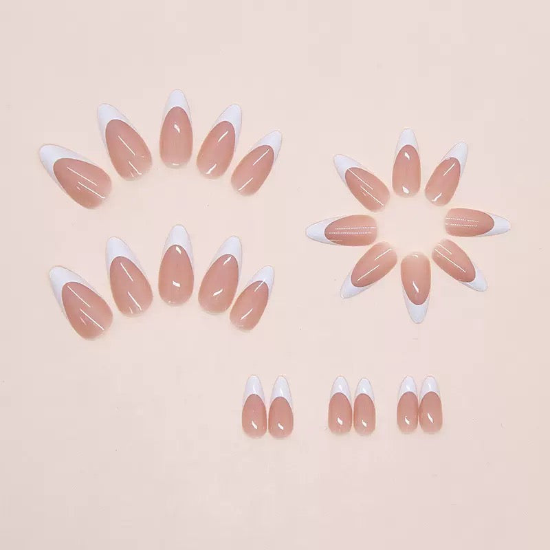 Nails-2064-Medium Length Almond nails- Free 24 pc Sticker Sheet included