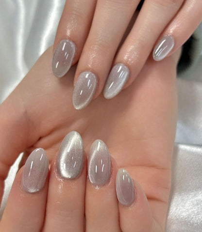 [PREMIUM] Handmade Cat-eye Reflective Nails-800- Free 24 pc Sticker Sheet  included-n